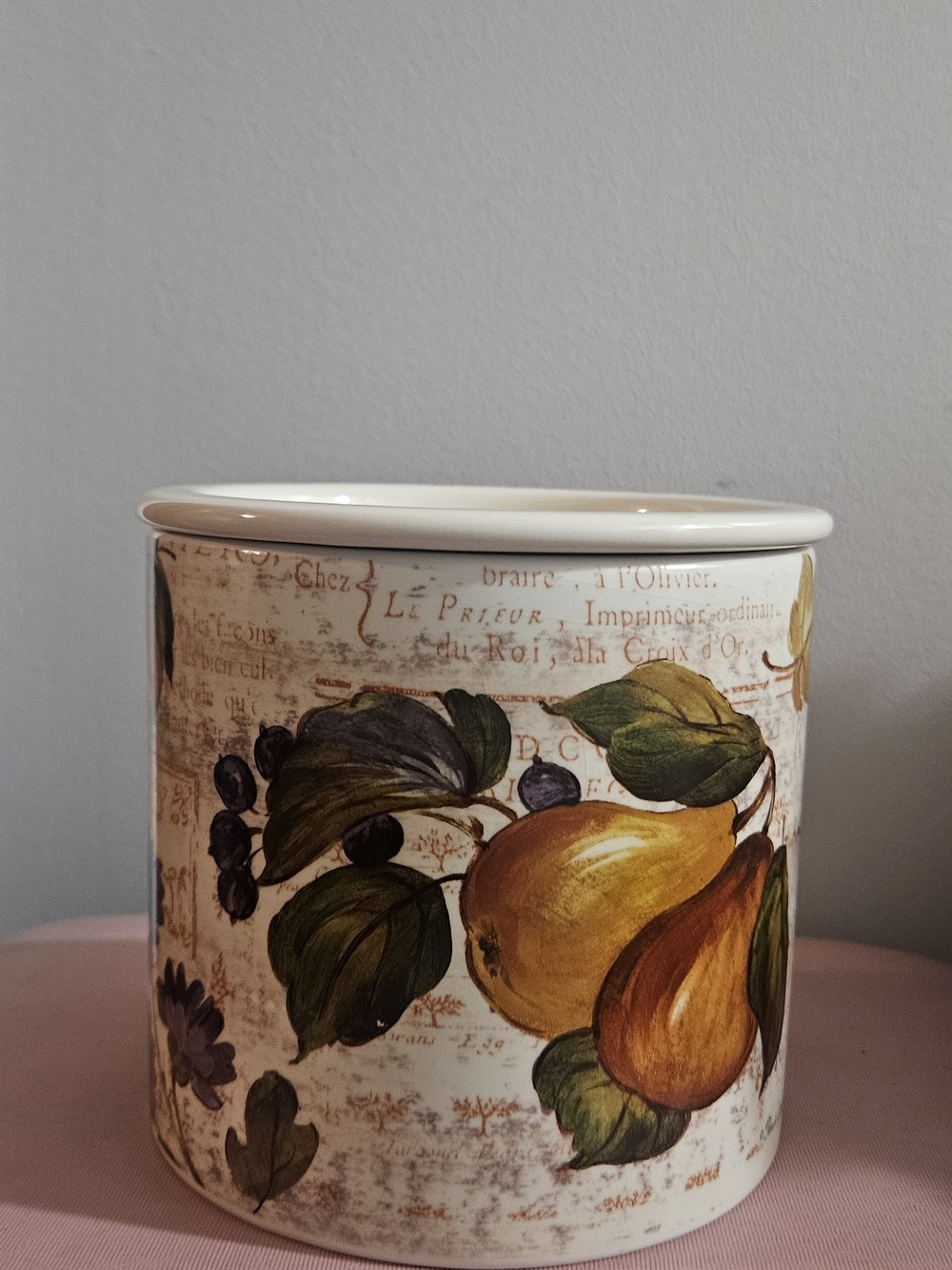 Ceramic Dip Chiller with Pear and Grape Design